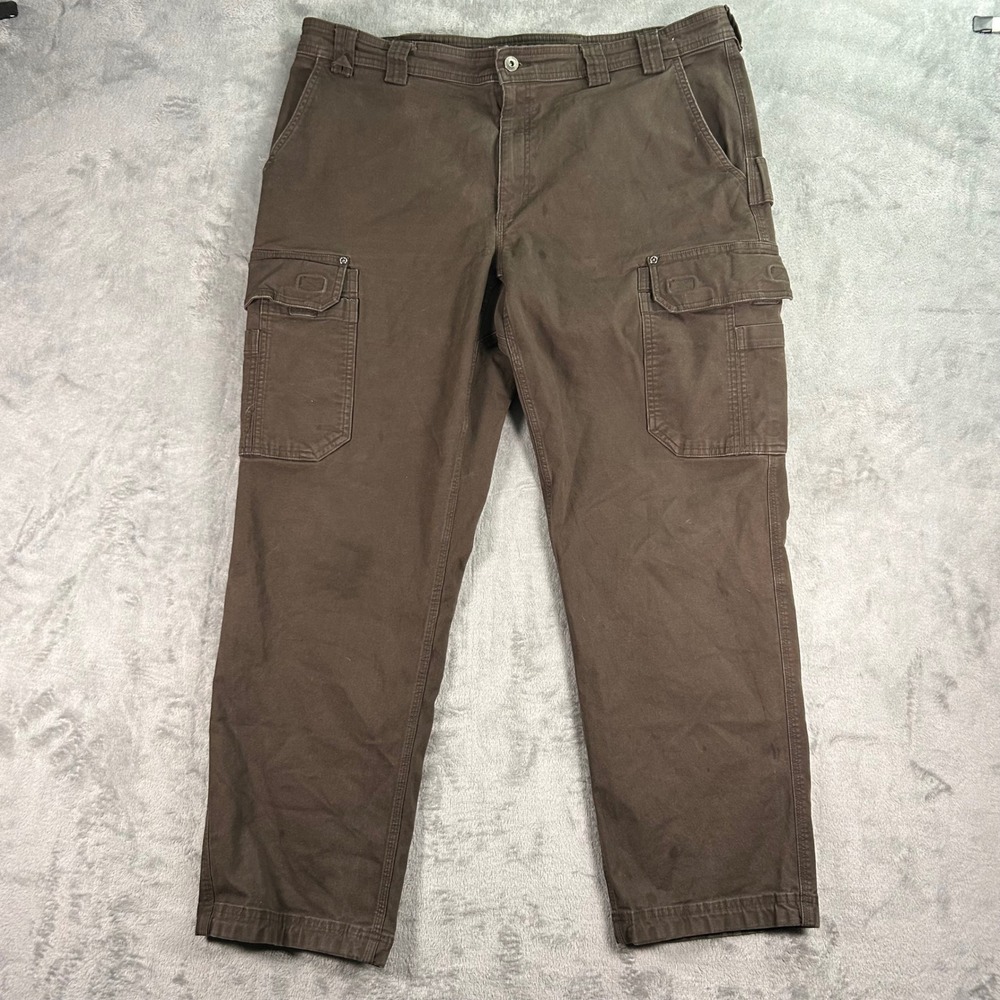 Duluth Trading Co Flex Fire Hose Cargo Work Pants Mens 42x32 Brown Standard Fit